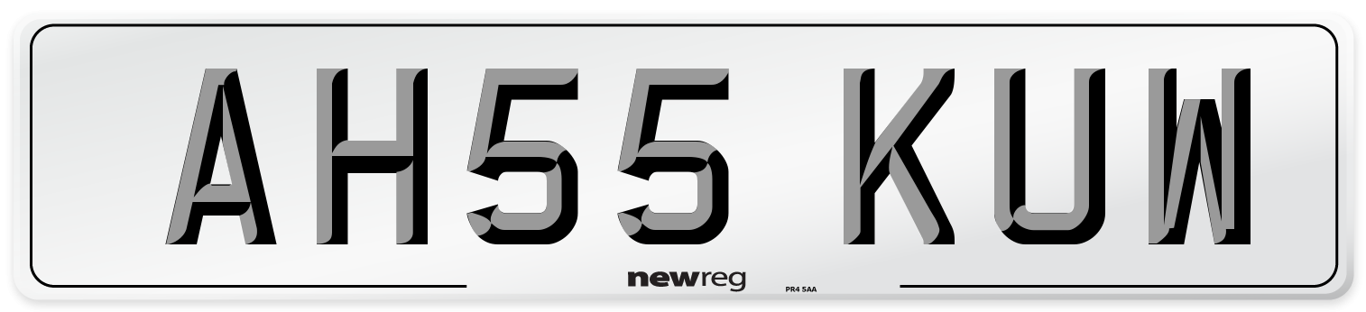 AH55 KUW Number Plate from New Reg